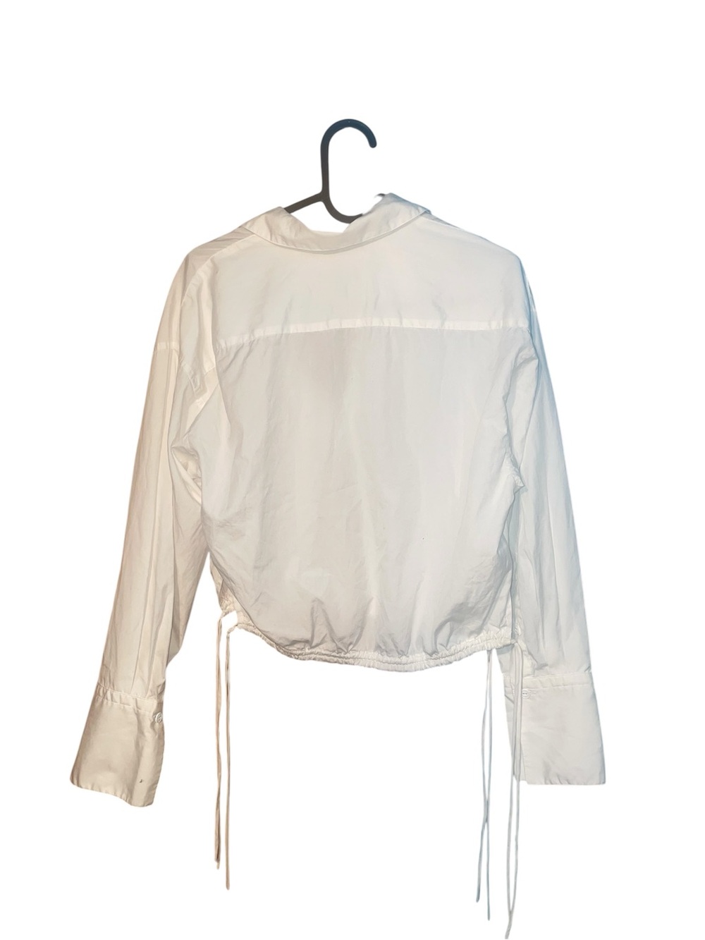 Rag & Bone women white Fiona V-Neck Blouse Drawstring cotton poplin Size XXS - Picture 8 of 8